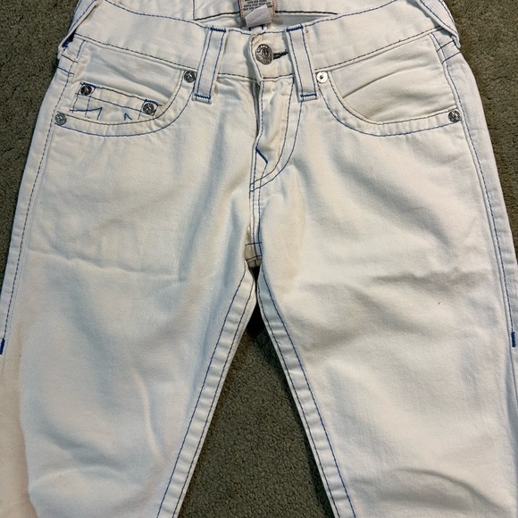 Vintage True Religion Jeans Made In USA White Y2K Size 27 Skinny Straight - Picture 3 of 5